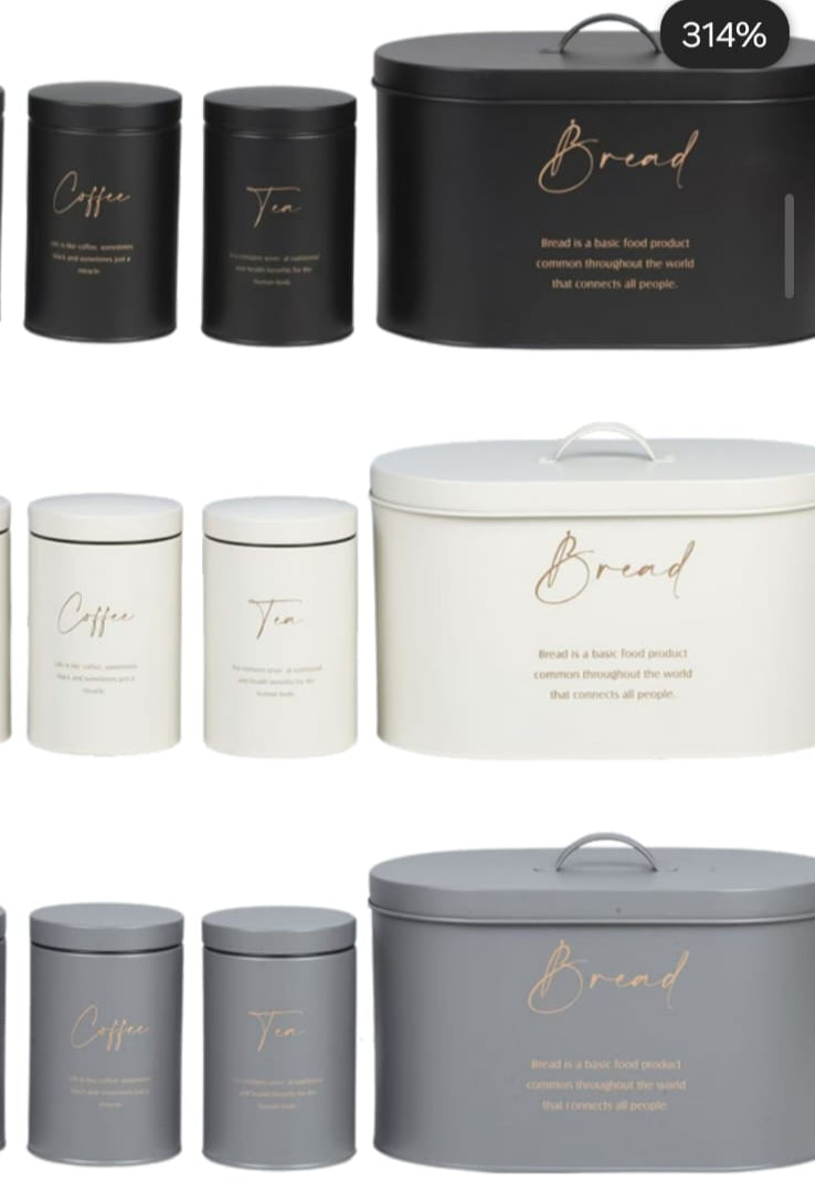 Bread Box and Canister Set (4-Piece)