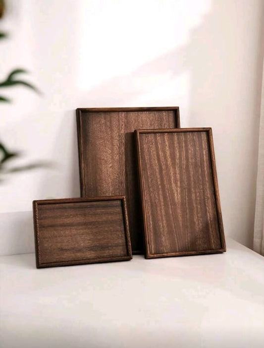 3-Piece Wooden Tray Set