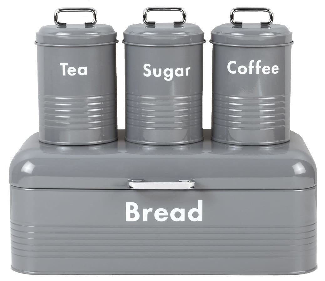 Classic Bread Box and Canister Set (4-Piece)