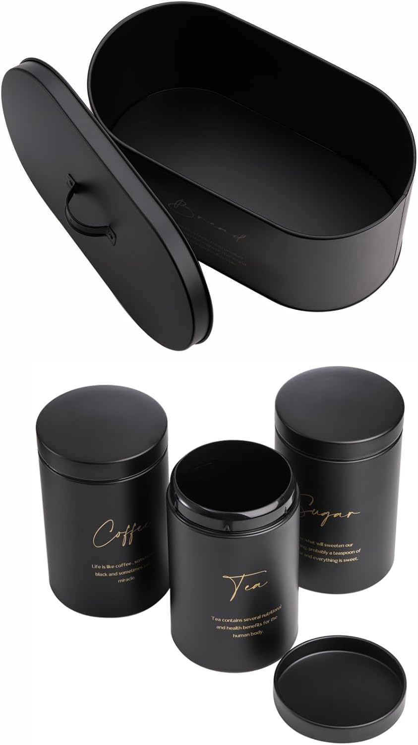 Bread Box and Canister Set (4-Piece)