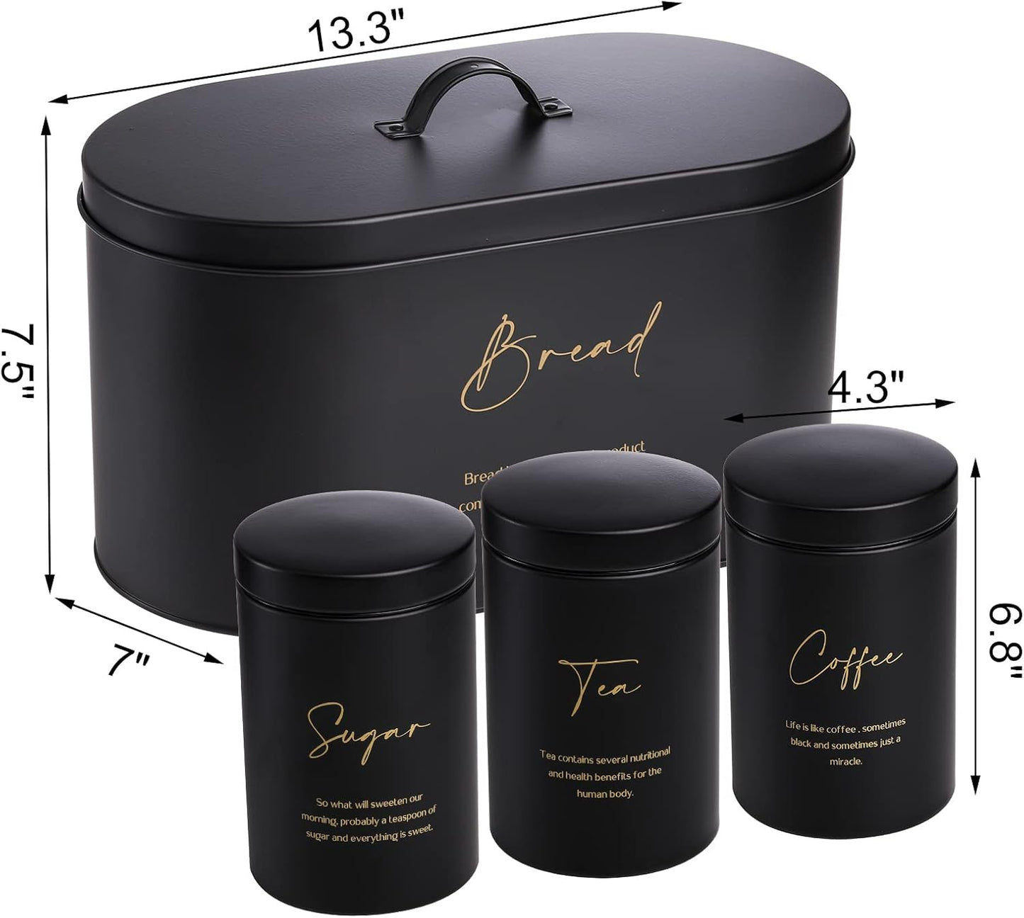 Bread Box and Canister Set (4-Piece)
