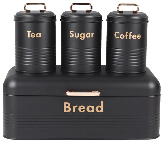 Classic Bread Box and Canister Set (4-Piece)
