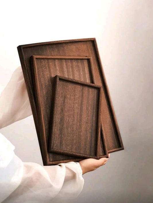 3-Piece Wooden Tray Set