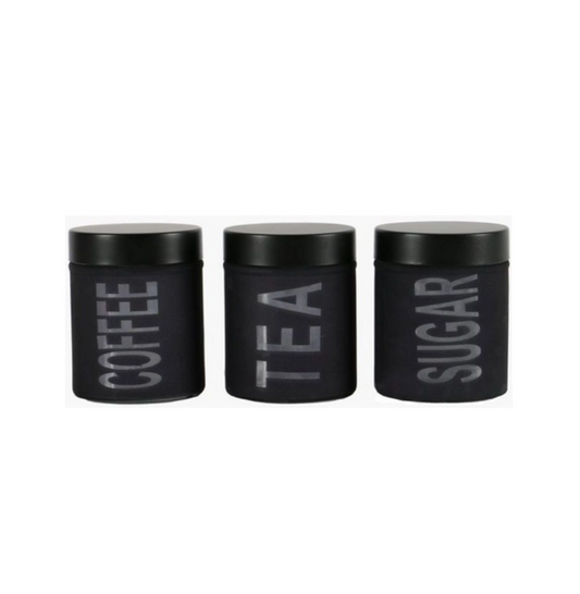 Frosted Glass Canisters Set (Set of 3)