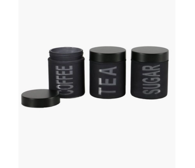 Frosted Glass Canisters Set (Set of 3)