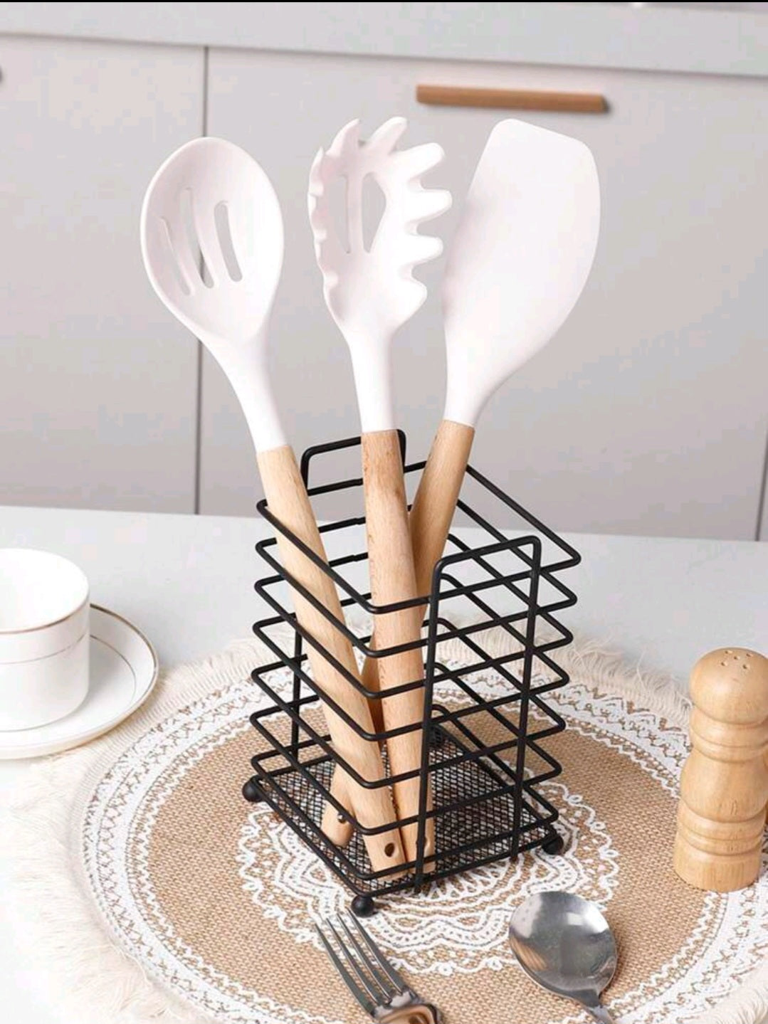 Square Iron Wire Cutlery Holder