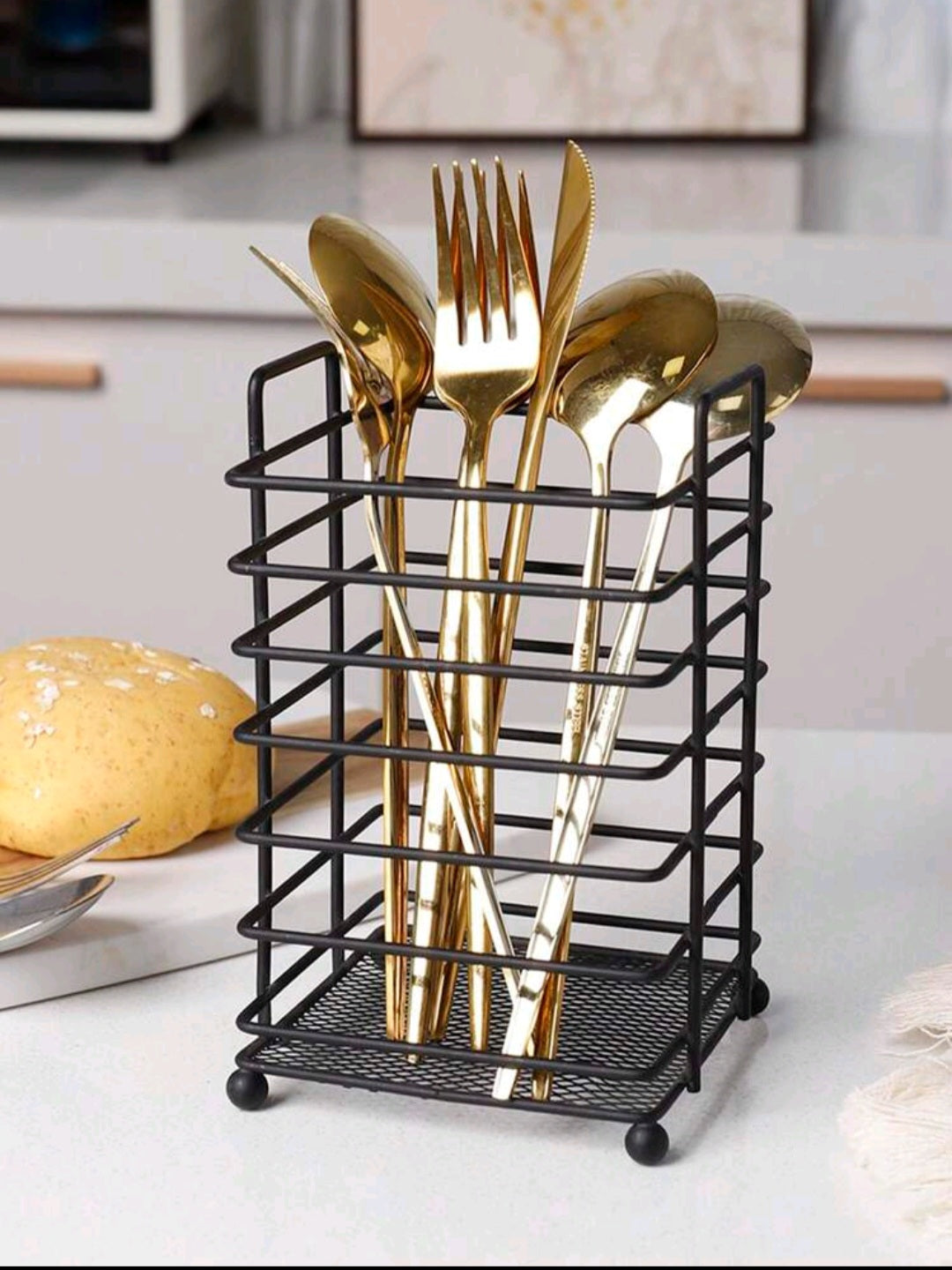 Square Iron Wire Cutlery Holder